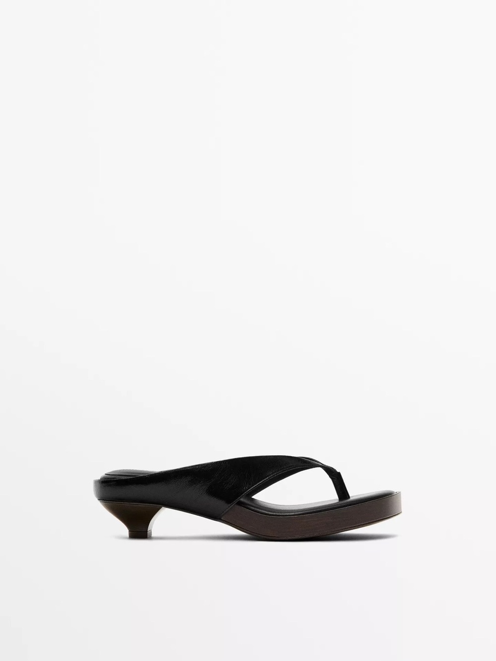 Massimo dutti wooden leather sandal